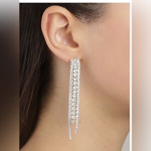 NEW💎Pilgrim Rachel long cristals studs earings silver plated